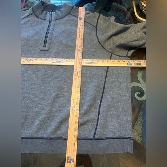 Tommy Bahama Reversible 2XL Men Knit Sweater 1/4 Zip Gray Black Heavy LS Shirt - Picture 10 of 11